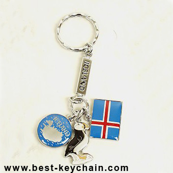 Souvenir metal iceland spining island keychain