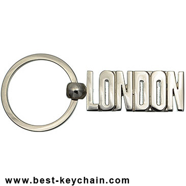 zinc alloy london letter keychain