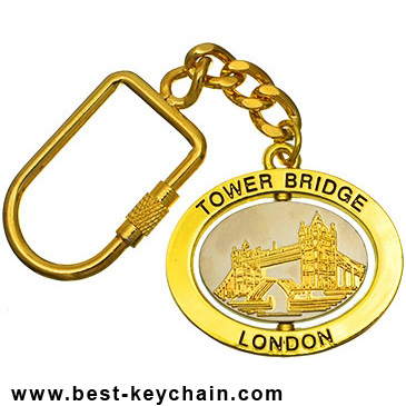 gold spinning london keychain souvenir