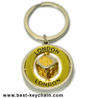 souvenir spinner london metal dice keychain