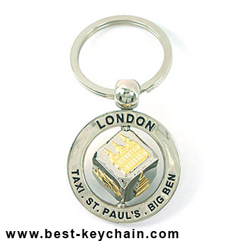 souvenir silver dice spinner london metal keychain