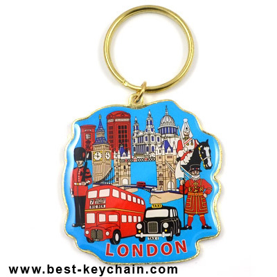 epoxy metal souvenir london keychain