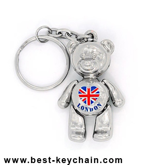 3d souvenir teddy bear keychain london metal