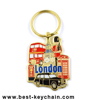 souvenir metal color fill london UK keychain