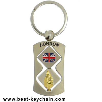 souvenir uk flag metal london spinner key chain
