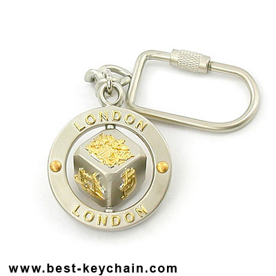 spinner metal london souvenir dice key chain