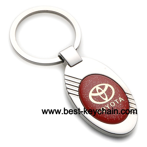 metal ellipse shape toyota auto key chain