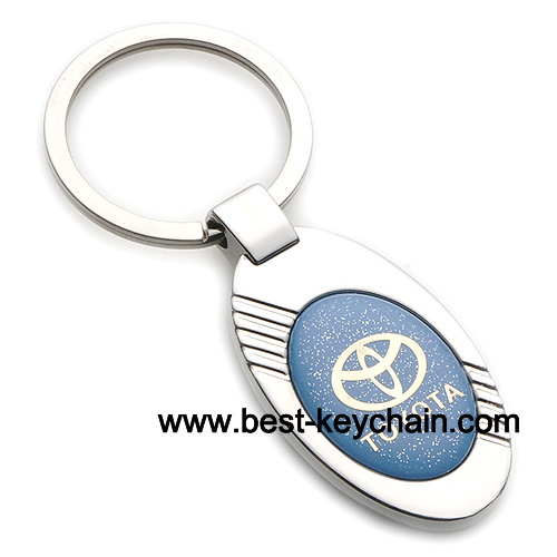 metal ellipse shape toyota auto key chain