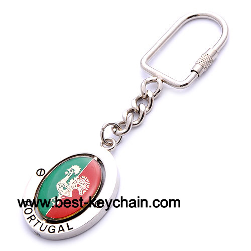 silver souvenir portugal metal key chain