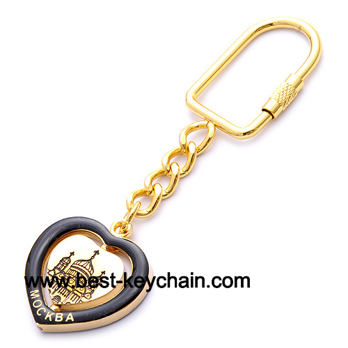 Metal gold plated souvenir moscow key holder