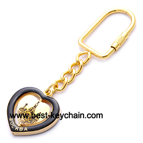 Metal gold plated souvenir moscow key holder
