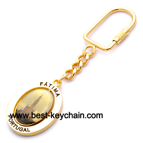 metal souvenir epoxy logo portugal key holder