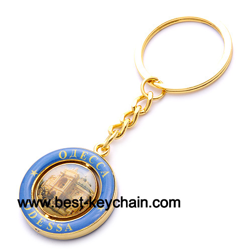 Metal odessa epoxy logo key ring