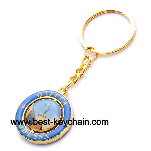 Metal odessa epoxy logo key ring