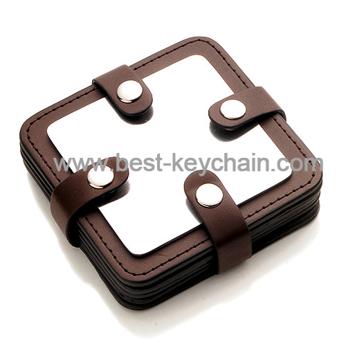 Metal square shaped coaster cup mat holder