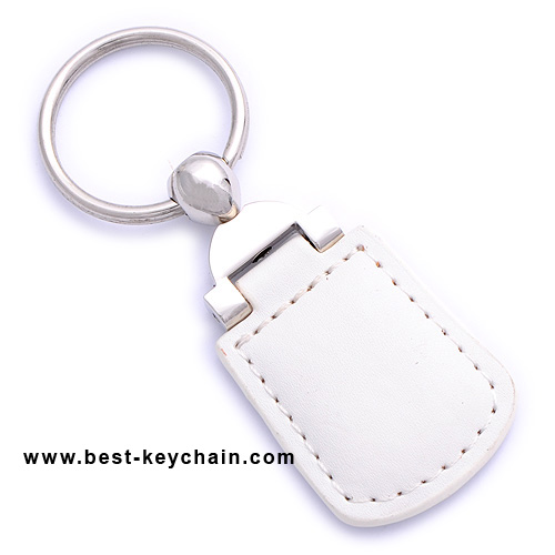 WHITE COLOR LEATHER KEYCHAINS