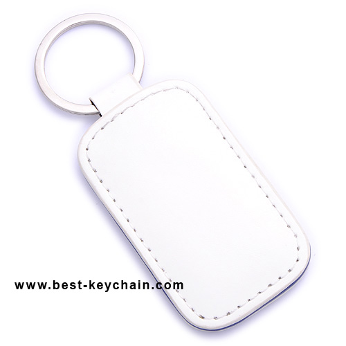 RECTANGLE LEATHER KEYCHAIN