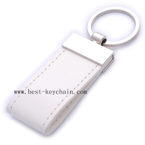 WHITE COLOR LEATHER KEY CHAIN