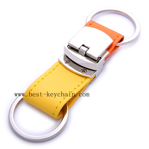 NOVELTY METAL AND PU LEATHER KEYHOLDER