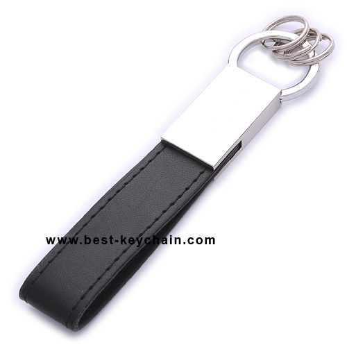 METAL AND LEATHER KEY RING