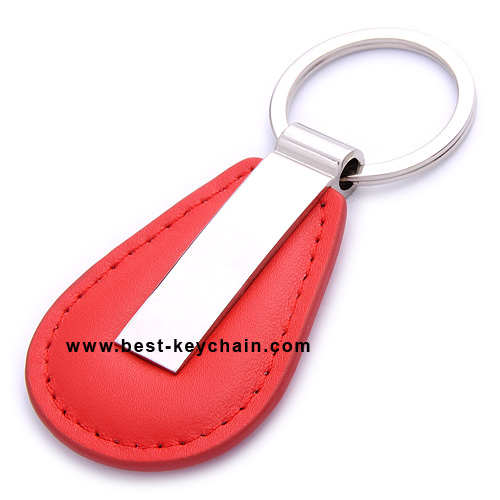 RED COLOR PROMOTION LEATHER KEY RING