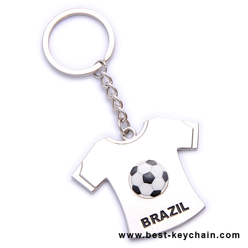 football Tshirt shape metal keychains