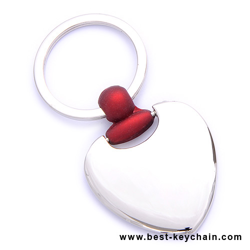 heart shape metal keyrings laser logo