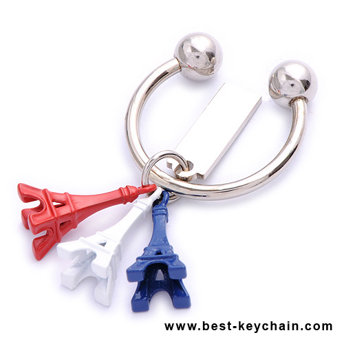 3D souvenir Paris tower metal key chain