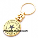 metal round shape gold plated ghana keychain